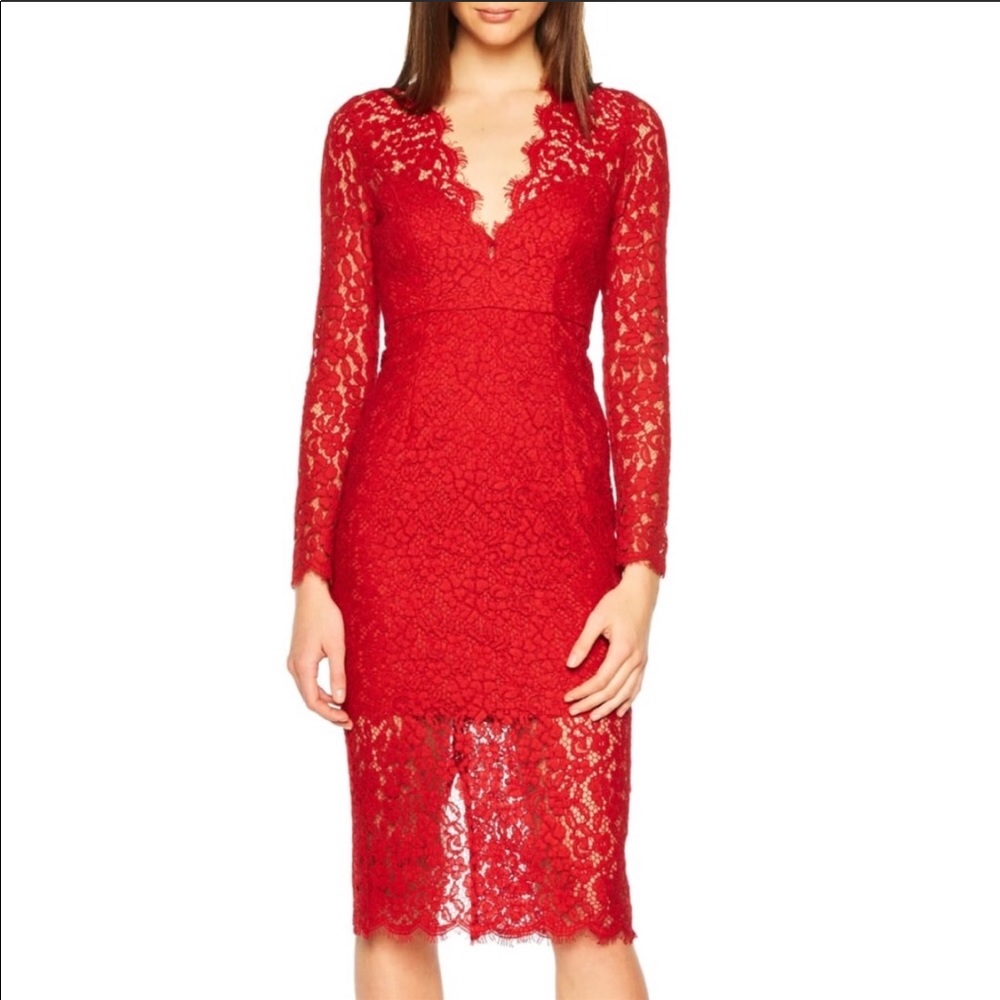 NWT Bardot red lace dress